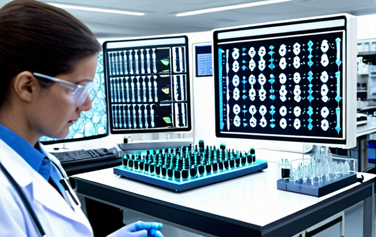 **Quantum Drug Discovery:** A futuristic pharmaceutical lab, with a quantum computer in the background, scientists examining holographic molecular structures of a potential Alzheimer's drug. Focus on innovation and speed in drug development.