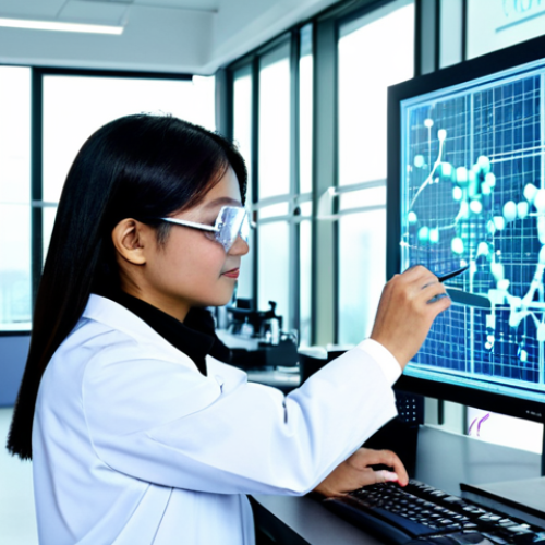 Pharmaceutical Research**

"A team of Malaysian scientists in a brightly lit, modern laboratory setting, fully clothed in lab coats and safety glasses, working collaboratively around a holographic display showing a complex molecular structure. The holographic projection highlights key interactions within the molecule. Background elements include advanced lab equipment and computer workstations. Focus on the dedication and innovation of the team. safe for work, appropriate content, professional environment, perfect anatomy, natural proportions, professional."

**