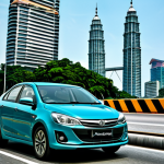 양자 컴퓨팅의 자율 주행 기술 응용 - **

"A modern Proton car with advanced sensors, driving on a busy Kuala Lumpur highway during the da...