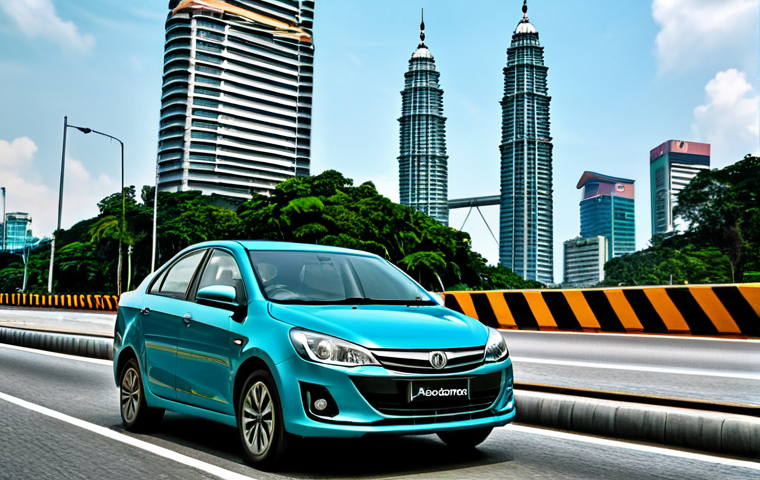 양자 컴퓨팅의 자율 주행 기술 응용 - **

"A modern Proton car with advanced sensors, driving on a busy Kuala Lumpur highway during the da...