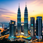 양자 컴퓨팅의 패턴 인식 응용 - **Modern Kuala Lumpur Skyline**: "A panoramic view of the Kuala Lumpur skyline at sunset, featuring ...