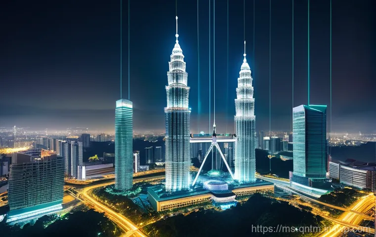 양자 암호화 기술의 실제 응용 - **Secure Futures: Malaysian Digital Life:**
    "A contemporary scene depicting Malaysian individual...