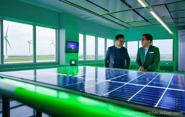 양자 컴퓨터의 전력 효율성 연구 - **Prompt:** "A highly realistic and detailed depiction of a cutting-edge quantum computing laborator...