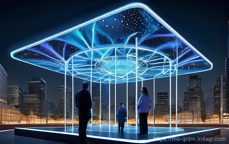 양자 컴퓨터의 전력 효율성 연구 - **Prompt:** "An inspiring and futuristic image illustrating 'Green Quantum' initiatives. A diverse g...